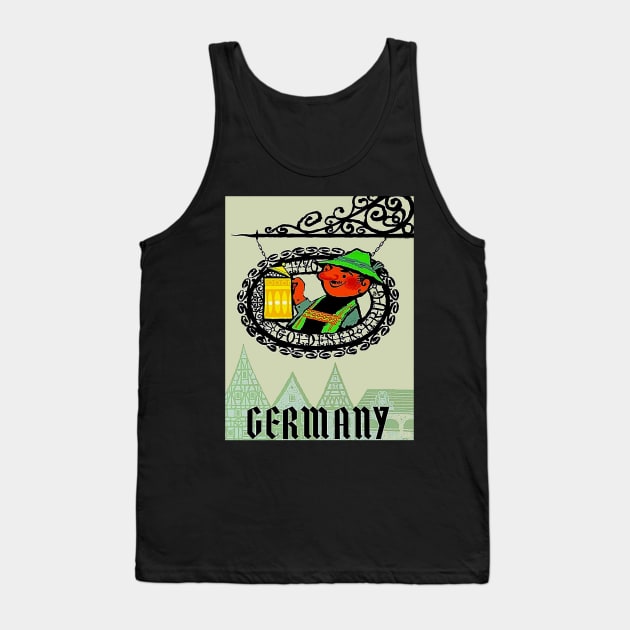 Germany Abstract Oktoberfest Travel and Tourism Advertising Print Tank Top by posterbobs